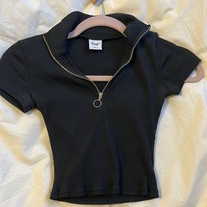 Tna cropped zip up tee
